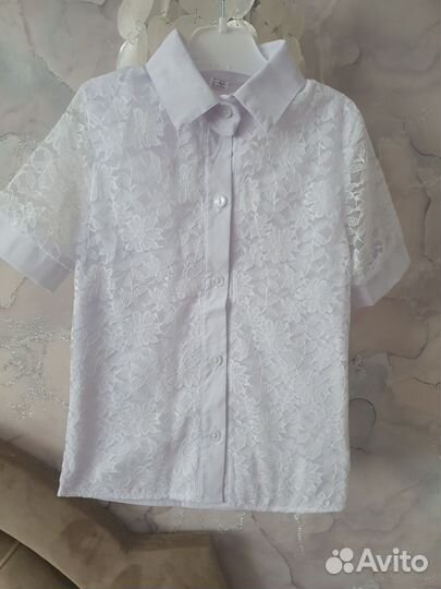 Блузка белая школьная 122-128