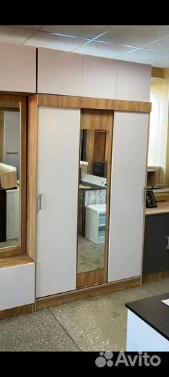 Шкаф купе Бася крафт белый/ графит