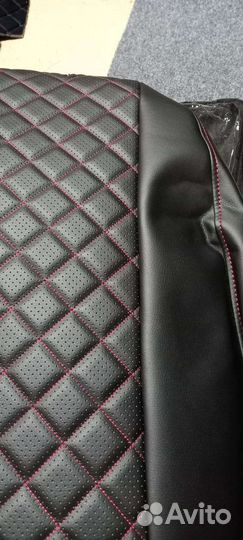 Чехлы на Хёндай Солярис Красный ромб