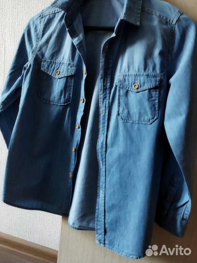 Джинсовая рубашка, размер 134-140