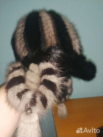 Шапка норковая, вязаная
