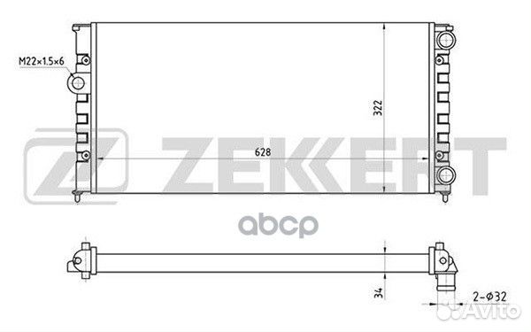 Радиатор охл. дв. VW Golf III 91- Vento 91- mk