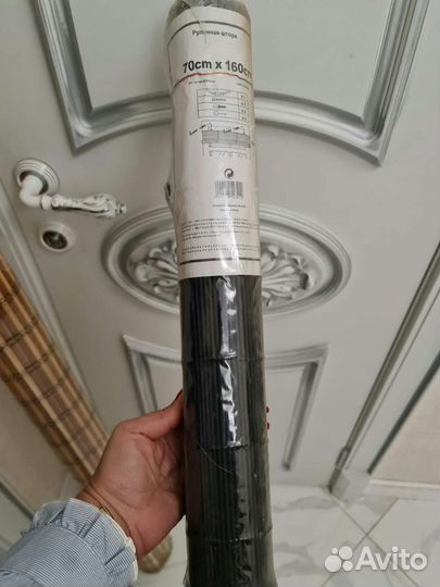 Рулонная штора. Чёрная. 70х160. Бамбук