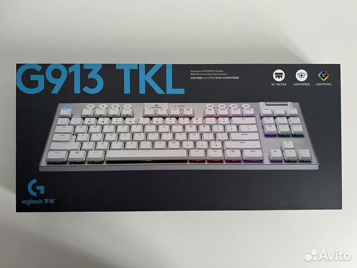 Клавиатура Logitech g913 TKL (Белая)