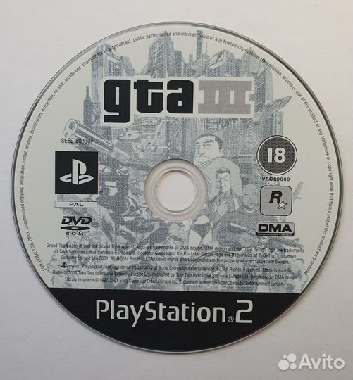 PS2 GTA 3. Лицензия (без карты)