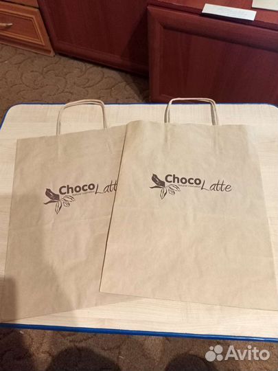 Крафт пакеты с плетёными ручками