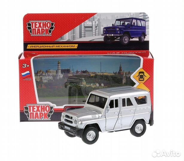 Модель УАЗ Хантер серебристый Технопарк