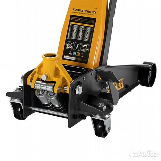 Домкрат подкатной 135-480 мм 3 т с фиксатором проф