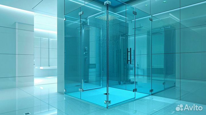 Стеклянное ограждение для душевой кабины