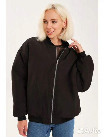 Бомбер черный унисекс