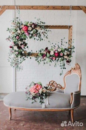 Оформление цветами, сухоцветами, шарами