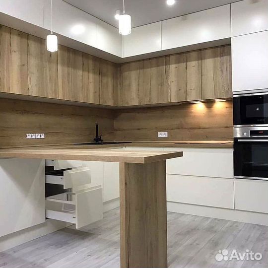 Угловой кухонный гарнитур современный