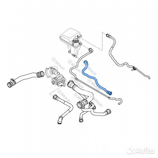 Патрубок BMW E65/E66 системы охлажд 17127508015