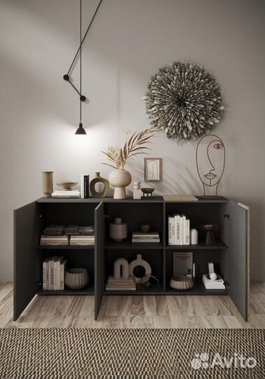 Комод Venus 3 двери в сером цвете (181 см)