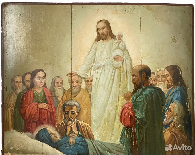 Храмовая икона Успение старинная 19 век