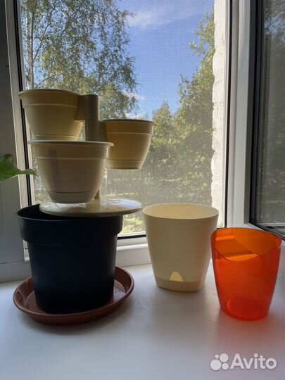 Цветочные горшки пластик