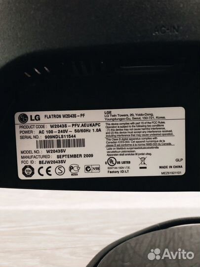 Монитор LG Flatron W2043S