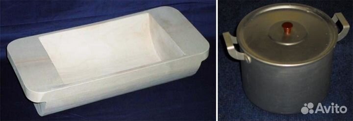 Новое Корыто деревянное Бидон Кастрюля алюминиевая