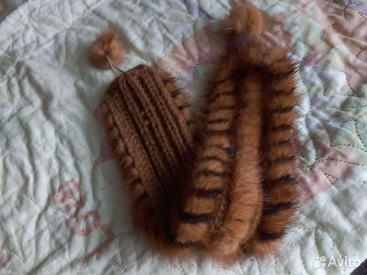 Меховая повязка новая на голову