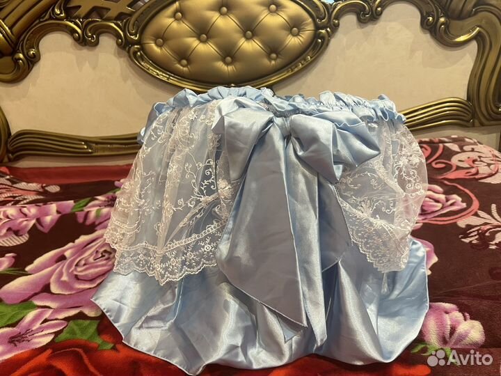 Люлька переноска на выписку голубая