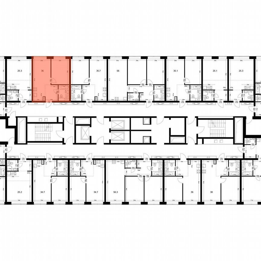 1-к. квартира, 36 м², 31/62 эт.