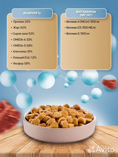 Сухой корм для собак, говядина+лосось,10кг