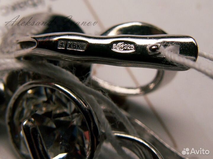 Серьги. Серебро, родирование, фианит. Новые