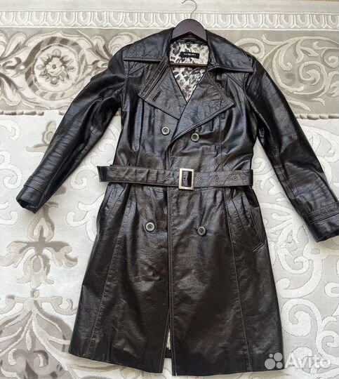 Кожаный плащ женский 42 44