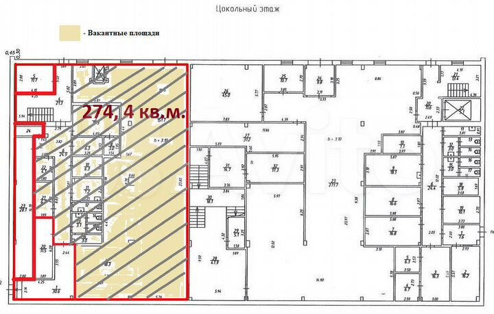 Торговая площадь 274.4 м²