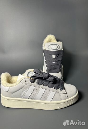 Кроссовки Adidas Campus Grey с мехом