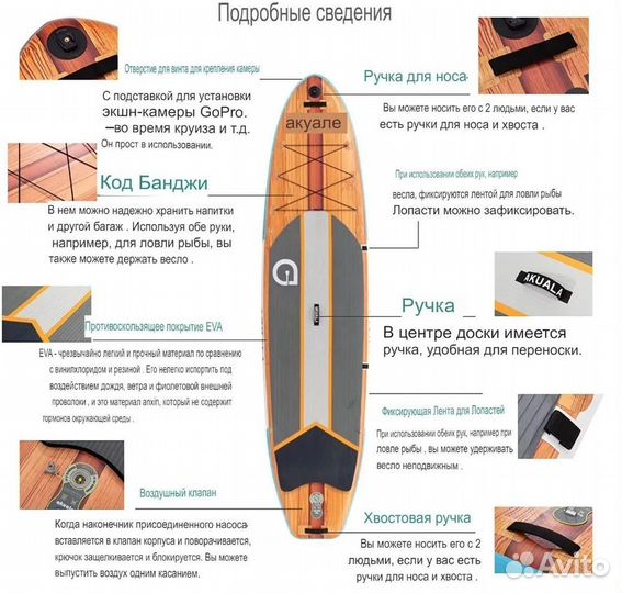 Сапборд надувной Сап доска Sup board akuala