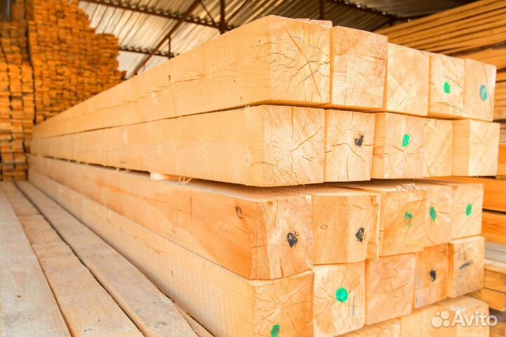 Брус 100х200х6000мм, 1-2 сорт, сосна