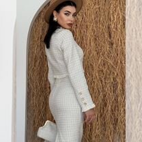 Стильный твидовый костюм двойка 2 цвета премиум