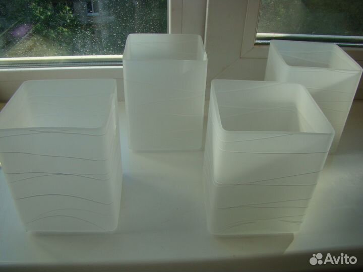 Плафоны для люстры стеклянные 4 штуки