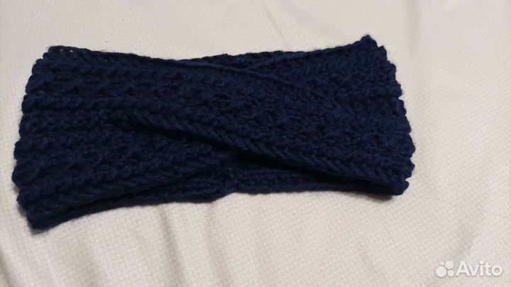 Повязка на голову вязаная женская