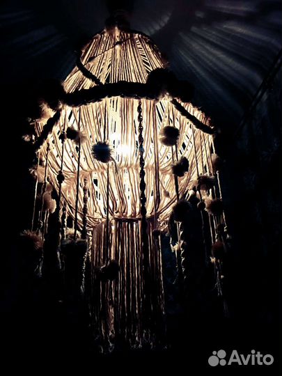 Люстра абажур макраме