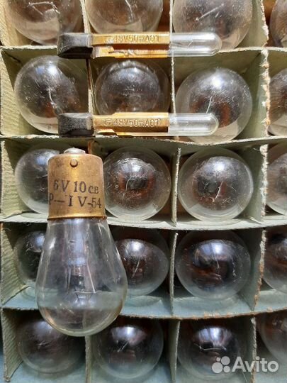 Ноые лампочки 6Vx10W СССР. И лампочки км 48vх50ma