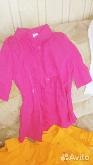 Блузка,рубашка белая розовая,оранжевая.новая