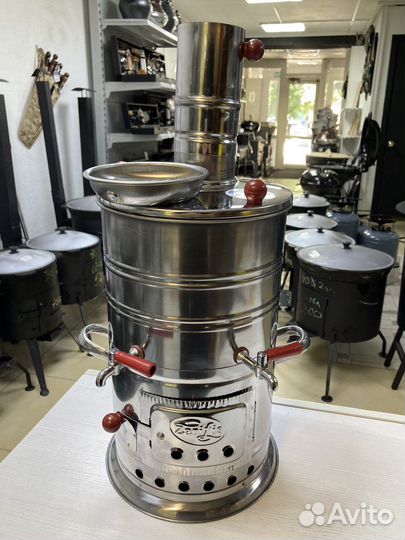 Самовар угольный турецкий Zarifis 3.5л 2 крана