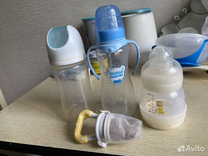 Бутылочки 3 шт и ниблер