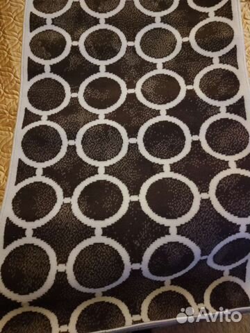 Новый коричневый коврик и ковер-циновка беж