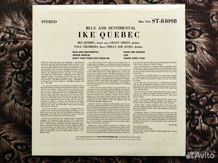 Ike Quebec – Blue & Sentimental – Japan 1983 King