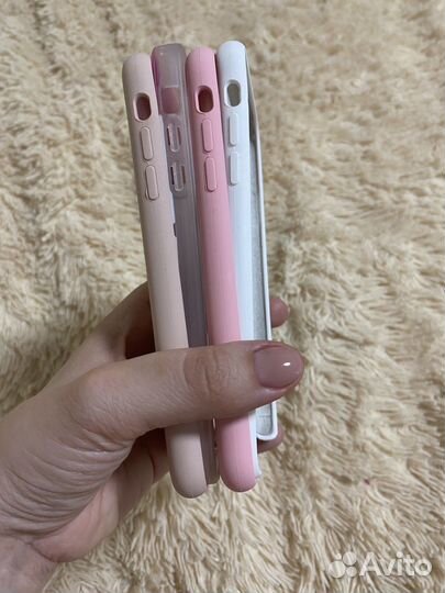 Чехлы на айфон 11 (пудра,светло -розовый,белый)