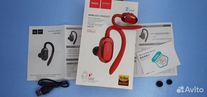 Гарнитура Hoco Red Звонки Музыка Бизнес стиль