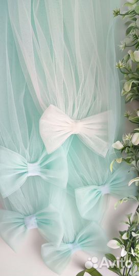 Фата на девичник мятная