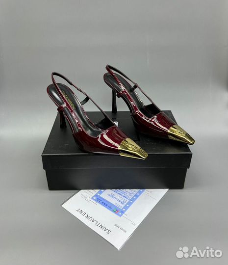 Туфли женские Yves Saint Laurent бордовые