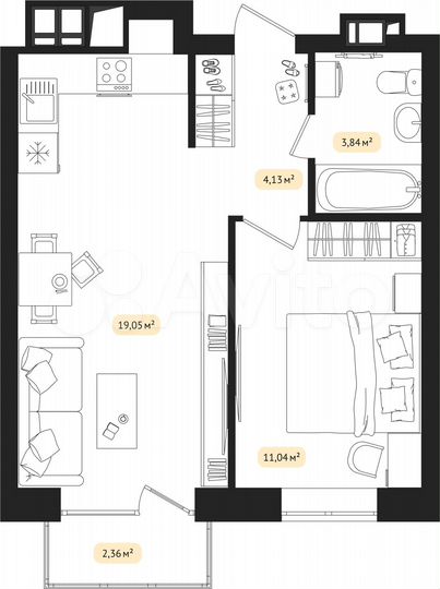 1-к. квартира, 38,1 м², 11/24 эт.