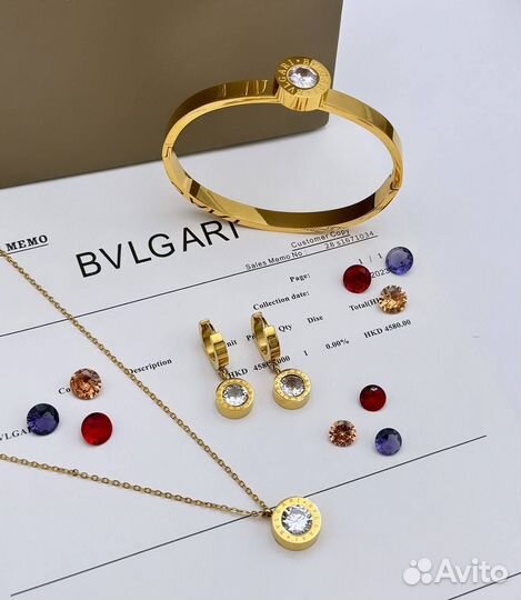 Bulgari серьги колье браслет
