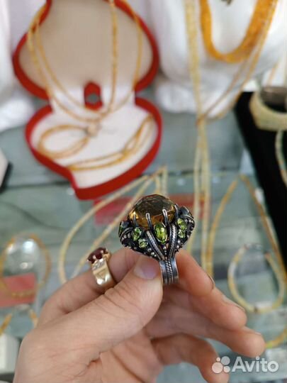 Авторское кольцо в серебре с Империал Цитрином