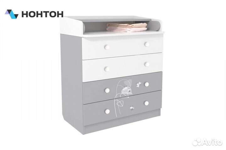 Комод French 1580 amis белый / серый